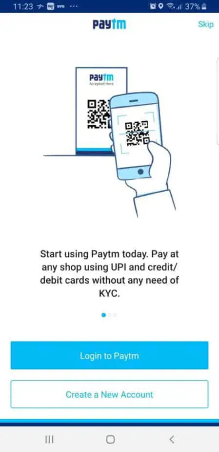 Paytm app for booking travel in India