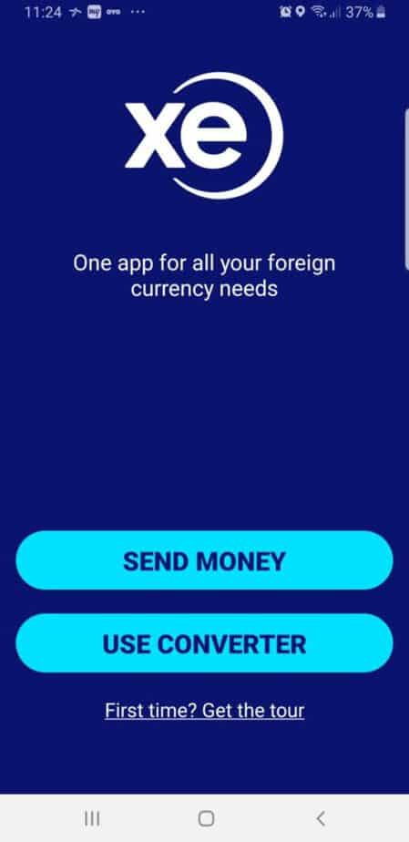 XE Currency app for booking travel in India