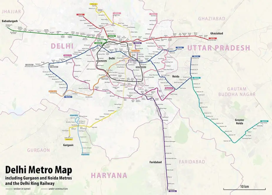 delhi metro travel guide map lines