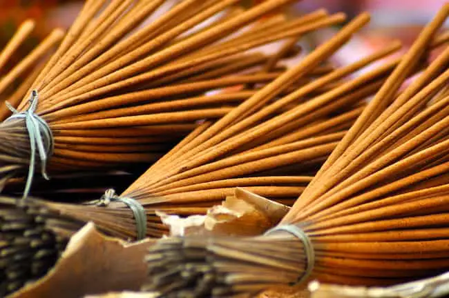 Bunch of incense sticks in the market